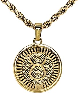 18k Gold Plated Zodiac Necklace & Pendant - Gold Necklace for Women & Men, Tarnish & Water Resistant, Birthday Gifts for Women & Men