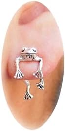 Frog Stud Earrings, Push Back Design, Quirky Metal Jewelry for Girls, Teens & Women - Unique Trendy Fashion Accessories & Gifts