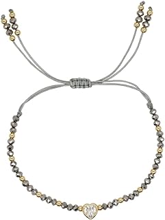 Handcrafted Bohemian Heart-Star Beaded Bracelet with Braided Rope Chain, Spring Ring Clasp for Women - Adjustable Stainless Steel Link Bracelets