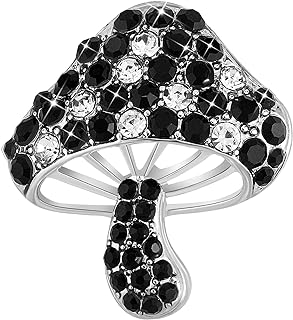 Ornaland Mushroom Brooches Fashion Sparkling Crystal Rhinestone Lapel Pins Corsage Plant Brooches Badge Jewelry Gift for Women Party Clothing Scarf Bags Backpacks Jackets Hat