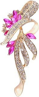 Exquisite Blue Floral Crystal Brooch with Pin Clasp for Women, Vintage Style for Parties, Weddings, and Proms