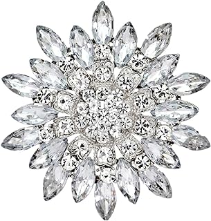 All-Match Accessories Brooches Wedding Bridal Big Crystal Rhinestone Bouquet Brooch Pin for Women