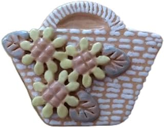 Heiko-do Artist Ceramic Flower Basket Brooch, Elegant High-Quality Ceramic Accessory for Women, Floral Design