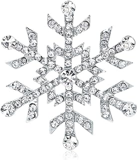 Snowflake Brooch for Women Pearl Rhinestone Brooch Pins Crystal Brooch Jewelry Gifts for Wife Mom Friends