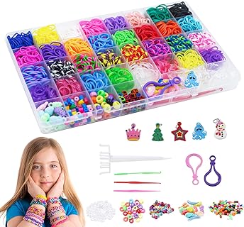 2600+ Loom Bands Kit in 32 Variety Colors with Premium Quality Accessories, Rubber Bands Bracelet Refill Kit for Kids Boys & Girls, Loom Bracelet Making Kit