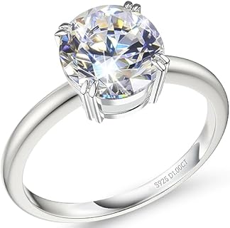UHIBROS Moissanite Engagement Ring for Women, 1.0 CT D Color VVS1 Clarity Wedding Band 925 Sterling Silver with 18K Gold Plated Lab Created Diamond Rings Eternity Promise