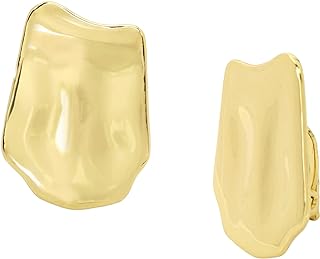 Robert Lee Morris Soho Women's Textured Petal Metal Clip-On Earrings, Non-Pierced Design, Ideal Gift for Ladies