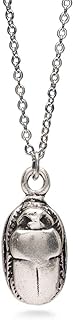 Egyptian Scarab Pendant Necklace - Antique Silver Plated
