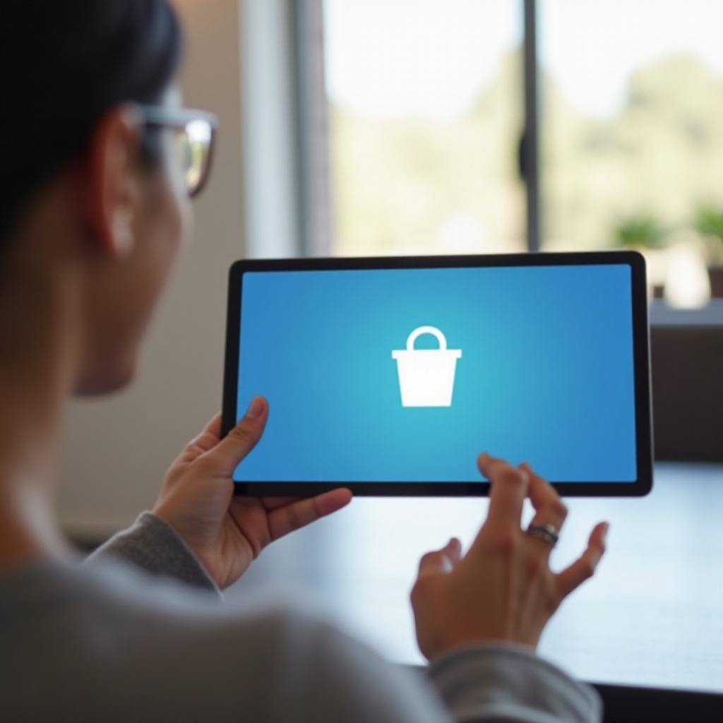 corbeille sur tablette samsung