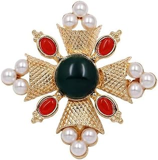 Pearl Baroque Brooch Pin Cross Brooch Ladies Coat Accessories Vintage Jewelry Wedding Gift Dress Jacket Luxury Coat Pin Vintage Jewelry Accessories