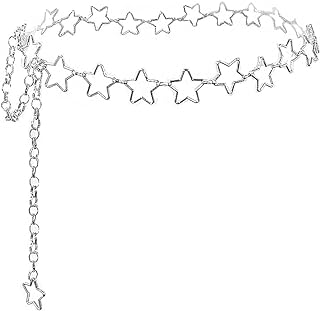 Women Star Waist Chain Belt Gold Silver Chain Belt Body Chains Jewelry for Dress Waist Belt Belly Belt