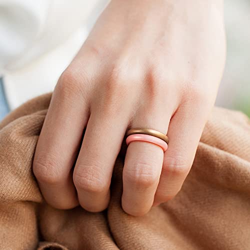 Women's Thin and Stackable - Silicone Rings Wedding Bands - Promise rings 2.5mm Width - 2mm Thick