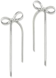 JeanBeau Long Chain Bow Dangle Drop Tassel Earrings for Women Girls Statement Ribbon Fringe Waterfall Dangling Wedding Prom Fashion Jewelry Gift