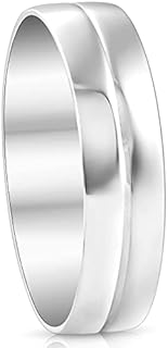 DnD 10k White Gold Wedding Band for Men, P3 Pompeii3 Carved Dome Design ring, Comfort Fit, 6mm Width