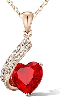 Necklaces Rose Gold Plated Infinity Love Heart Pendant Necklaces with Red Crystal, dainty trendy fashion Jewelry Gifts for women, unique Birthday Anniversary Gifts for Her Mom Wife Girlfriend Daughter Girls…