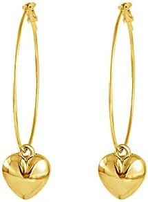 50mm Large Hoop Earrings With Cute Love Heart Shaped Charm Dangle Drop for Women Teen Girls Sensitive Ear 925 Sterling Silver Post Dainty Hypoallergenic Dangling Fashion Round Circle Huggie Hoops Minimalist Simple Hooped Jewelry Gifts Her Wife Bff Birthday