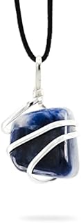 Spiritual Growth AYANA Silver Cord Necklace with Genuine Sodalite Stone Pendant - Handmade, Ethically Sourced Sagittarius Zodiac Women's Jewelry for November Birthstone