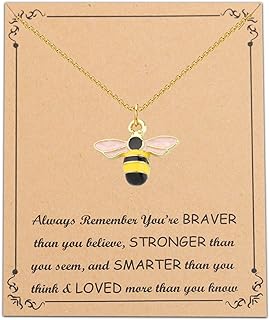 FUSTMW Bee Pendant Necklace Honey Bee Necklace Bee Gifts for Bee Lovers Cute Bee Necklace Necklace Bumblebee Jewelry Gifts for Her
