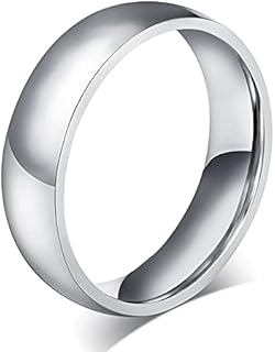 Mens Ring 2MM 4MM 6MM 8MM Stainless Steel Simple Ring for Male Women Boys Girls Plain Domed High Polished Wedding Bands Engagement Ring Classical Ring Comfort Fit Gift for His & Her, Size 4-15