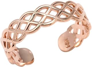 10k Rose Gold Adjustable Pink Weave Toe Ring