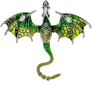 Vintage Dragon Brooch Pin for Women Men Girls Crystal Rhinestone Domineering Dragon Flying Enamel Pins Clip Lapel Suit Backpack Accessories Brooches Pins Personalized Jewelry Gifts