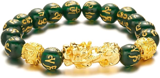 Feng Shui Pixiu Bracelet Good Luck Black Obsidian Wealth Protection Bracelet Can Bring Luck and Prosperity Buddha Beads Elastic Bracelet for Women Men Gifts Jewelry