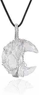 Hook Clasp Good Luck Clear Quartz Crystal Necklace with Cable Chain for Women, Pendant Design