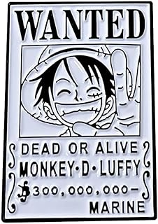 Anime Luffy Enamel Monkey Brooch with Butterfly Clasp for Men and Boys - Alloy Metal, Unique Anime Design