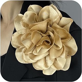 Extra Large Rose Flower Brooches Lapel Pins Dainty Satin Fabric Brooches Big Camellia Flower Brooch Pin for Women Wedding Part Dance Dress Clothes Accessories Jewelry Gifts Brooch Pin Size:7.48in
