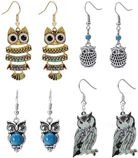 Charming Ladies Owl Dangle Earrings with French Wire Back Finding - Perfect Nature-Inspired Accessory for Women and Girls