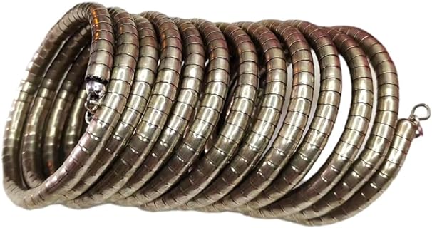 No-Clasp Spiral Golden Bracelets with Snake Chain for Women and Girls - Bollywood-Inspired Metal Alloy Bangles/Kadas, Ideal Gift, Nickel and Lead-Free