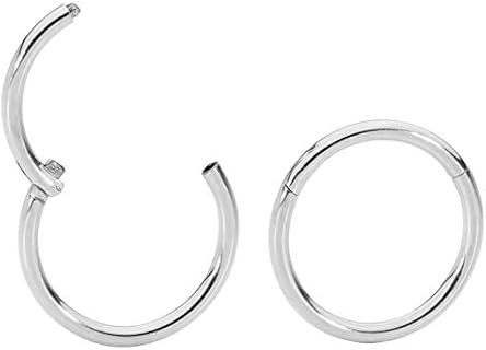 365 Sleepers Unisex 18G Hinged Hoop Earrings in Surgical Stainless Steel for Septum, Cartilage, Helix, Tragus, Nose Piercings - Comfortable and Versatile Design