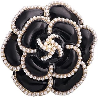 Enamel Flower Brooch For Women Camellia Pearl Brooch Elegant Petal Pin Brooch Wedding Party Brooch Gift