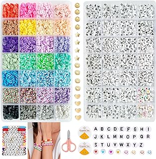 Friendship Bracelet Making Kit by XIAOZIWEI for Kids – Clay and Letter Beads in 28 Colors for Personalized Jewelry Crafting