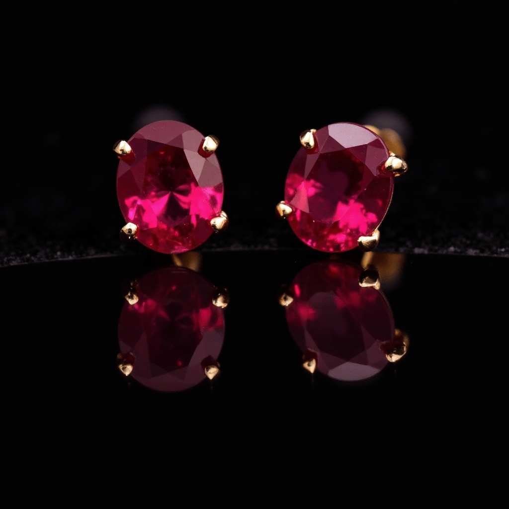 boucles d'oreilles rubis sang de pigeon