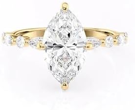 2 Carat Marquise Moissanite Engagement Ring in 18K Real Gold Perfect for Women's Classic Elegance Design