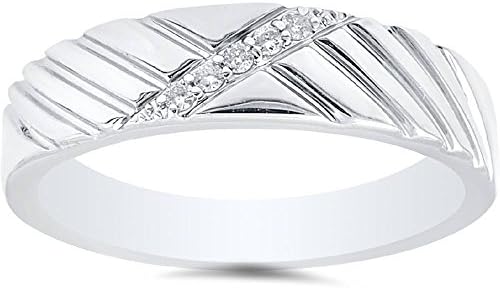 P3 POMPEII3 Mens Diamond 14K White Gold Wedding Ring