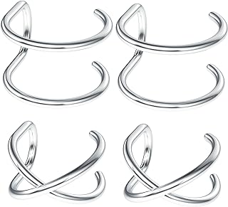 PAGOW Fake Helix Ear Cuff Cartilage Earring No Piercing 925 Sterling Silver,14K Gold Simple Criss Cross Double Lines Adjustable Minimalist CZ Women Girls Men Clip adornment valentine's day Gifts