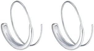 SLUYNZ 925 Sterling Silver Wire Threader Drop Earrings Hoop for Women Teen Girls 2.2CM Spiral Hoop Earrings Pull Through Earrings