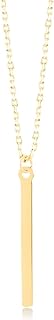 14K Real Gold Bar Necklace for Women | Vertical Bar Necklace in 14k Solid Gold | Bar Pendant Necklace | 14 Karat Gold Jewelry | Dainty Geometric Necklace | Gifts for All Occasions, 18"
