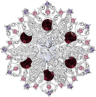 EVER FAITH Austrian Crystal Elegant Winter Snowflake Corsage Brooch Pin