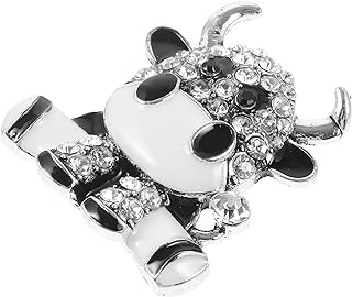 Women's Chic Cow-Shaped Alloy Brooch with Rhinestone Detail - Pin Clasp Accessory for Daily Wear and Special Occasions
