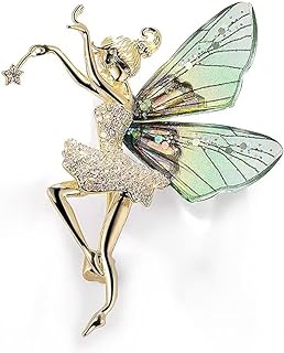 Angel Wings Zirconia Brooch,Flying Angel Wings Brooch Pins,Rhinestone Girls' Coat Brooch Wedding Bouquet Lapel Pin Jewelry for Women Bridal