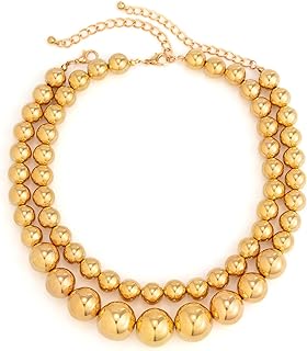 Chunky Bead Choker Necklaces for Women, Dainty Big Beaded Faux Pearl Choker Necklaces Jewelry for Women Girls Gifts