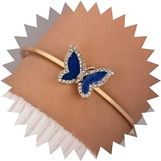 Elegant Butterfly Bangle Bracelet in Gold - Vintage Emerald Flower Design with Green Crystals, Adjustable Open Cuff for Women and Girls - Perfect Gift for Special Occasions