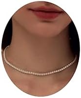 Tennis Necklace Bracelet for Women, Sterling Sliver, Dainty Chocker Necklace, Crystal Bracelet for Womwnen/Teen Girls, Wedding Jewelry for Bride, Hypoallergenic