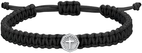 JENDEAR SHINE Men's Braided Copper Cross Bracelet with Buckle Clasp and Rope Chain, Cool Hand-Woven Design