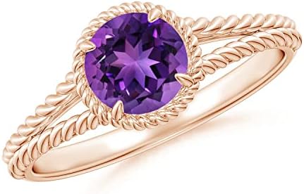 Rose Gold Angara Amethyst Engagement Ring for Women: Elegant and Timeless Design with a February Birthstone Solitaire