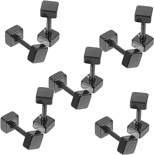 VALICLUD 10pcs Dumbbell Earrings Stud Earrings Dumbells Earrings for Men Dumbbells Men Earrings Small Dangle Earrings Fake Earring Earplugs Titanium Steel Fashion Men and Women