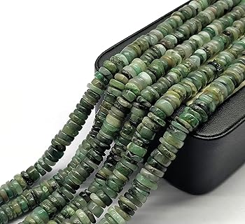 ZOYLA Brand Natural Green Emerald Tyre-Shape Beads, 5-6mm Tiny Wheel Cut Stones for DIY Jewelry, Perfect for Necklace, Bracelet and Earring Crafts, Ideal Gift for Artisans and Craft Enthusiasts